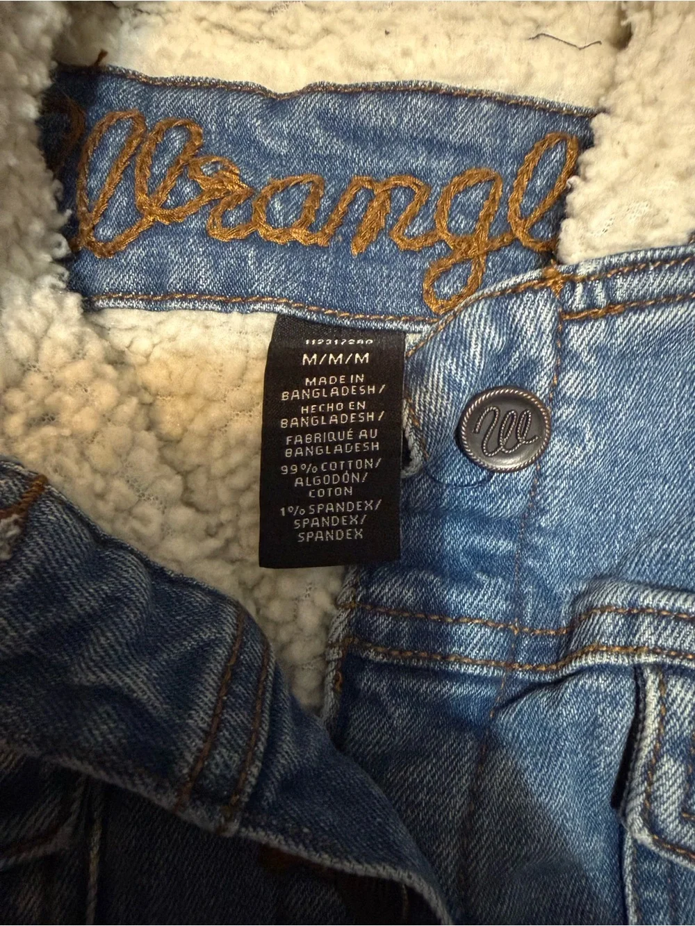 Wrangler Denim Hooded Sherpa-Lined Jacket